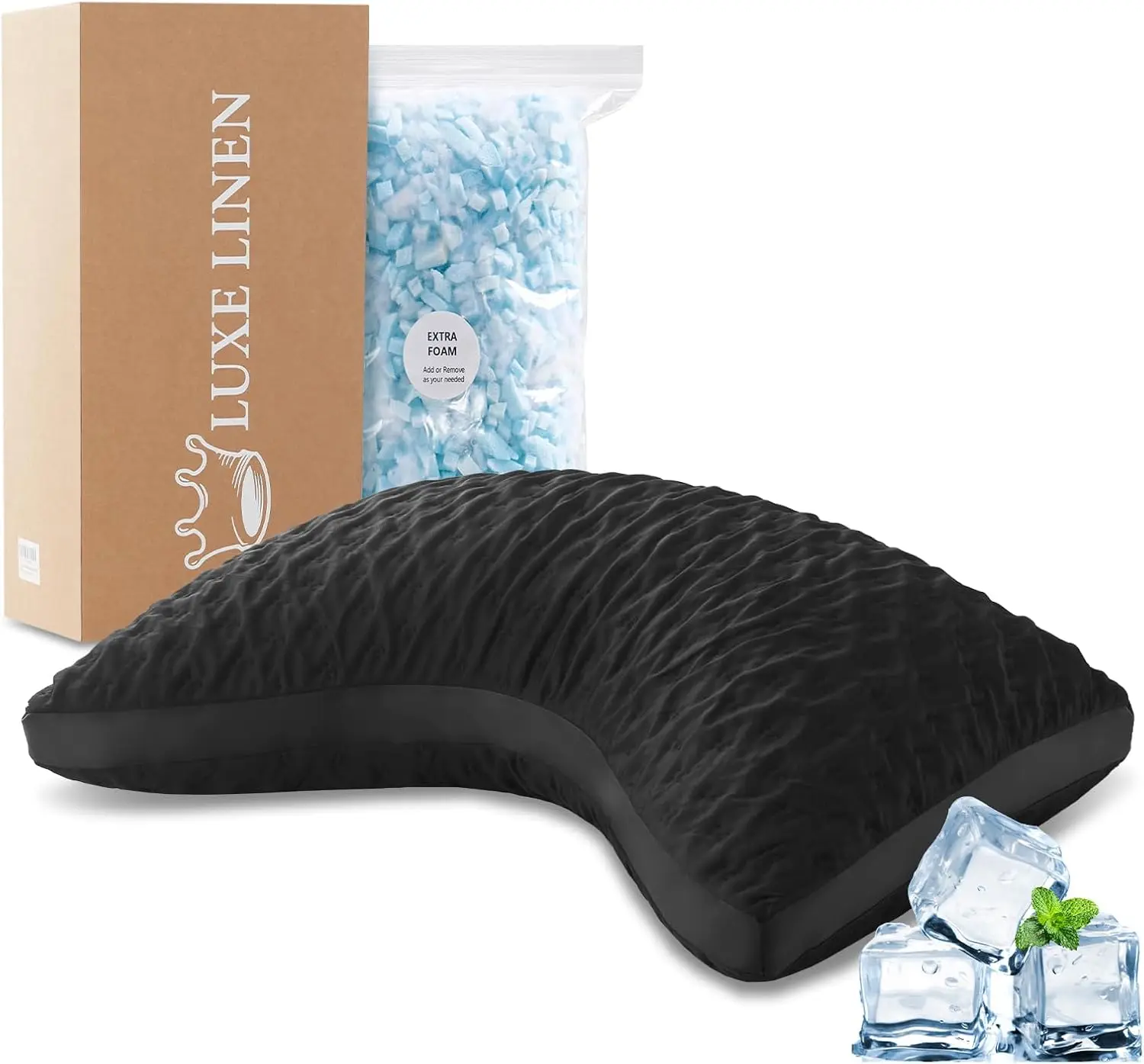 Cooling Side Sleeper Pillow for Neck and Shoulder Pain, Adjustable Shredded Memory Foam Curved Queen Size - Washable Cover
Cooling Side Sleeper Pillow for Neck and Shoulder Pain, Adjustable Shredded Memory Foam Curved Queen Size - Washable Cover