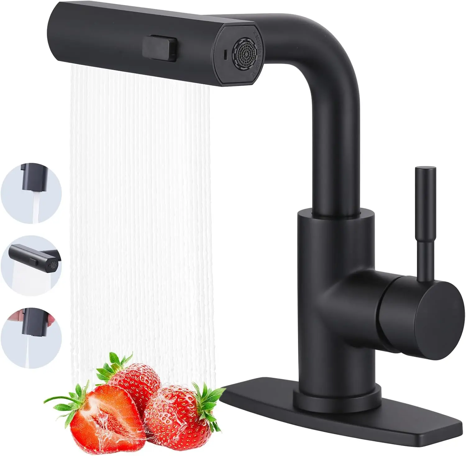 Bar Sink Faucet Single Hole, 3 Water Modes Wet Bar Faucets with Pull Out Sprayer, Prep Sink Faucet 360 Swivel for Small
Bar Sink Faucet Single Hole, 3 Water Modes Wet Bar Faucets with Pull Out Sprayer, Prep Sink Faucet 360 Swivel for Small