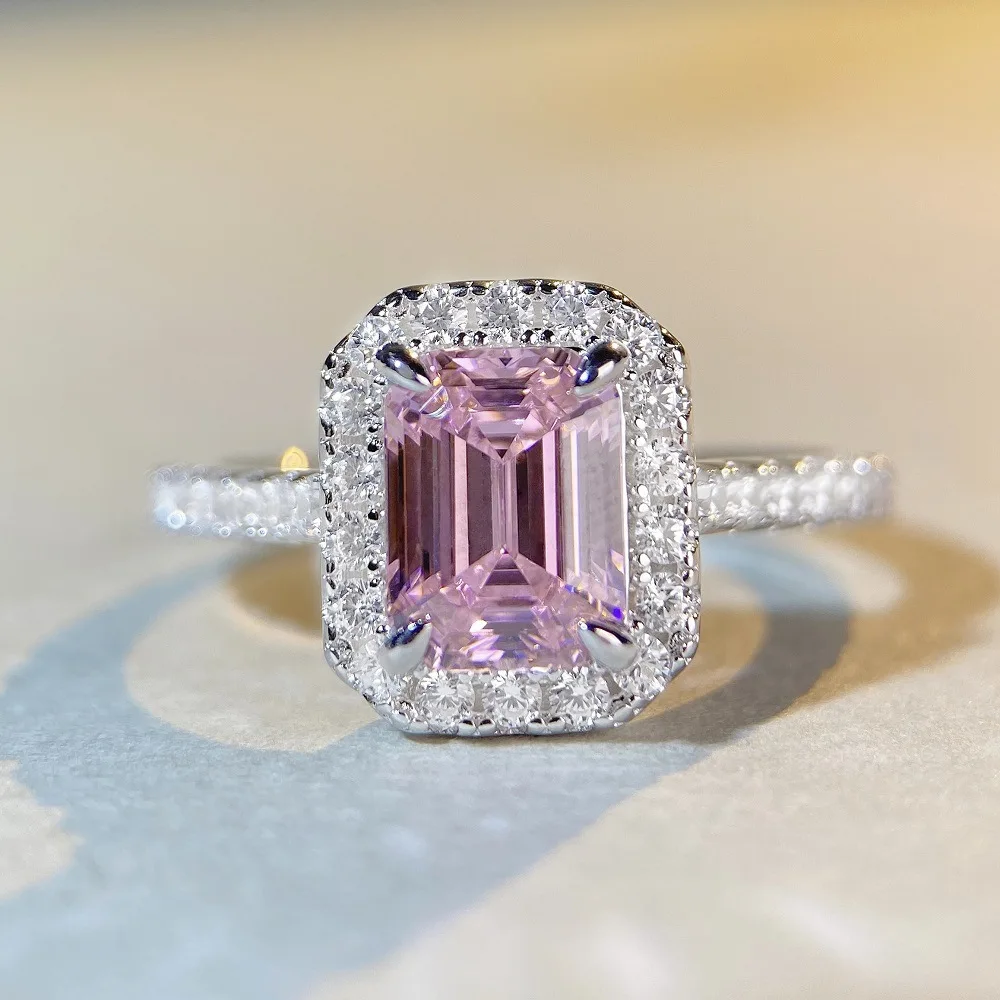 Mylux Jewelry Luxury Solid Platinum PT950 Women's pink diamond ring 2 karat sugar square bag moissanite diamond ring
Mylux Jewelry Luxury Solid Platinum PT950 Women's pink diamond ring 2 karat sugar square bag moissanite diamond ring