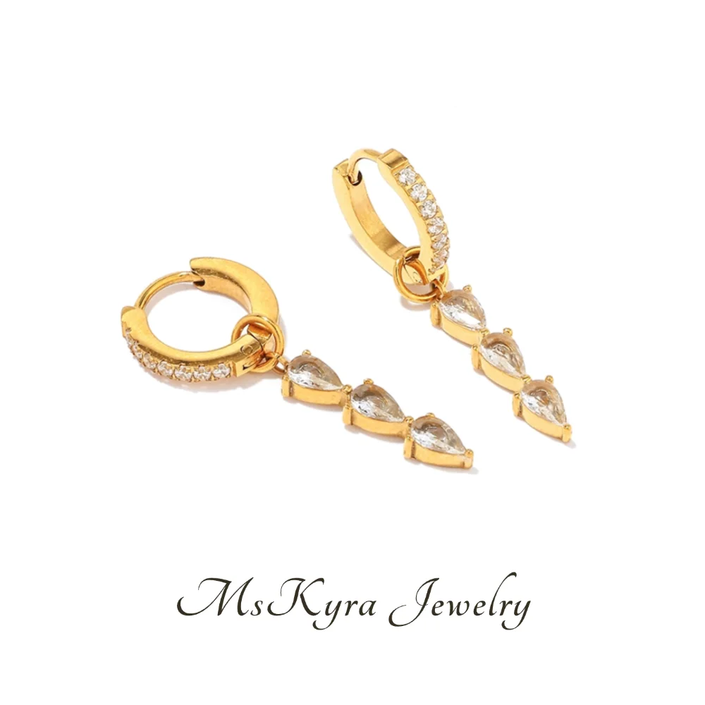 MsKyra Stainless Steel Earring Plated 18k Gold Color Jewelry Zircon Tassel Waterproof Daily Earring for Women Premium Gift
MsKyra Stainless Steel Earring Plated 18k Gold Color Jewelry Zircon Tassel Waterproof Daily Earring for Women Premium Gift