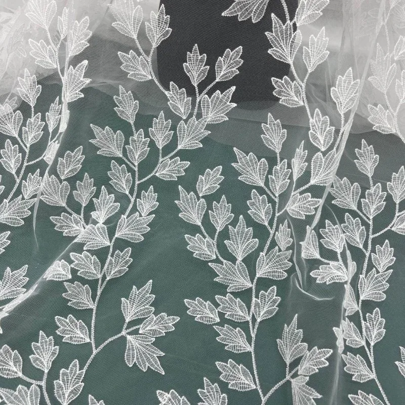 Exquisite White Light Transparent Mesh Leaf Strip Fish Silk Thread Lace Trim for Wedding Dress Veil Handmade DIY Fabric Ideal
Exquisite White Light Transparent Mesh Leaf Strip Fish Silk Thread Lace Trim for Wedding Dress Veil Handmade DIY Fabric Ideal