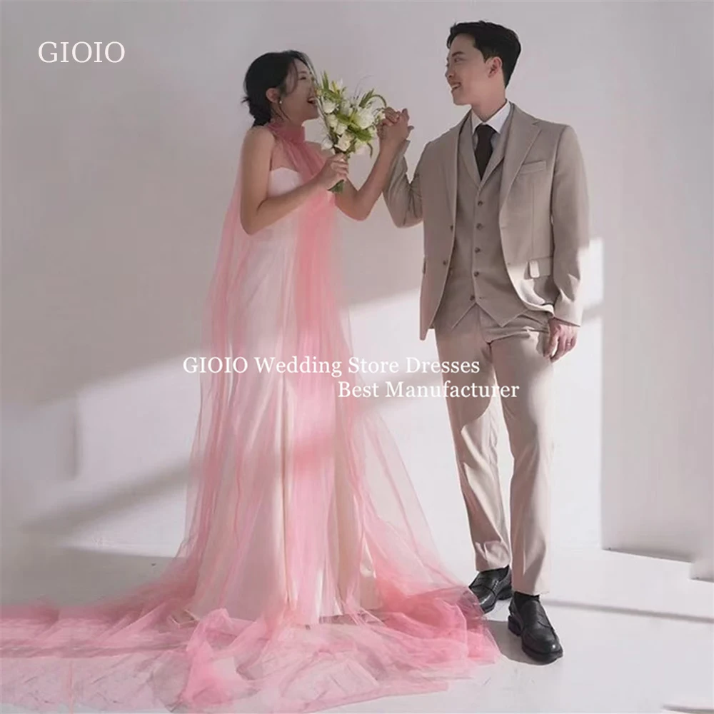 GIOIO Romantic Dreamy Halter Neck Wedding Evening Dress Tulle Long Train Bride Gown Korea Photo Customized Unique
GIOIO Romantic Dreamy Halter Neck Wedding Evening Dress Tulle Long Train Bride Gown Korea Photo Customized Unique