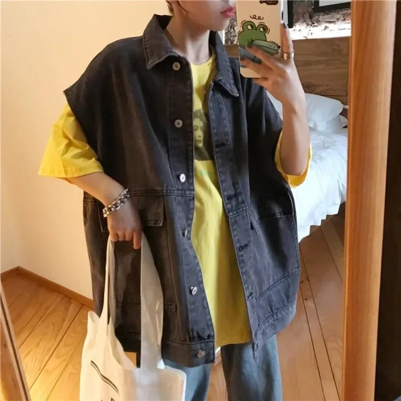 SuperAen Denim Vest Female Spring and Autumn Oversize Loose Sleeveless Vest Jacket Coat
SuperAen Denim Vest Female Spring and Autumn Oversize Loose Sleeveless Vest Jacket Coat