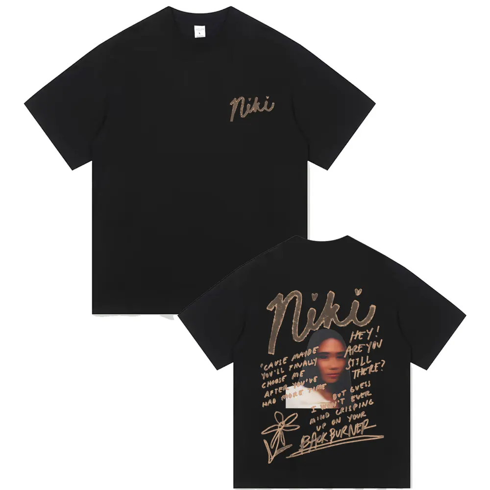Singer Niki Zefanya Nicole Backburner T-shirt Men Women Fashion Vintage Oversized T Shirt Summer Casual Cotton Short Sleeve Tees
Singer Niki Zefanya Nicole Backburner T-shirt Men Women Fashion Vintage Oversized T Shirt Summer Casual Cotton Short Sleeve Tees