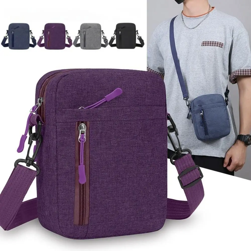 Fashion Nylon Men Shoulder Bag Solid Color Lightweight Crossbody Bag Multi-pocket with Zipper Travel Phone Bag
Fashion Nylon Men Shoulder Bag Solid Color Lightweight Crossbody Bag Multi-pocket with Zipper Travel Phone Bag