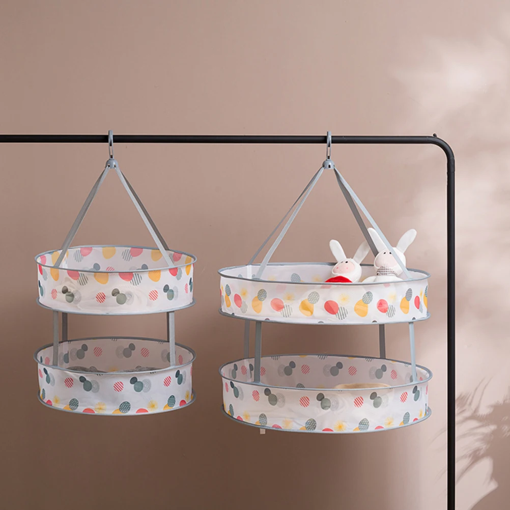 Foldable Laundry Basket Double Layer Drying Rack Clothes Sweater Round Shape Portable Saving 360 Degree Hook
Foldable Laundry Basket Double Layer Drying Rack Clothes Sweater Round Shape Portable Saving 360 Degree Hook