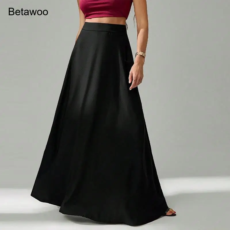 High Waist A Line Maxi Skirt for Women Black Elegant Flared Skirt for Formal and Evening Wear
High Waist A Line Maxi Skirt for Women Black Elegant Flared Skirt for Formal and Evening Wear