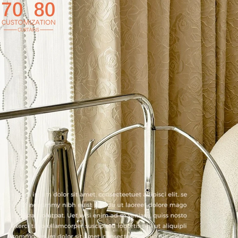 French Cream Relief Rose Jacquard Pearl Lace Curtains for Living Room Bedroom French Window Lace Pearl Screen Design Finished
French Cream Relief Rose Jacquard Pearl Lace Curtains for Living Room Bedroom French Window Lace Pearl Screen Design Finished