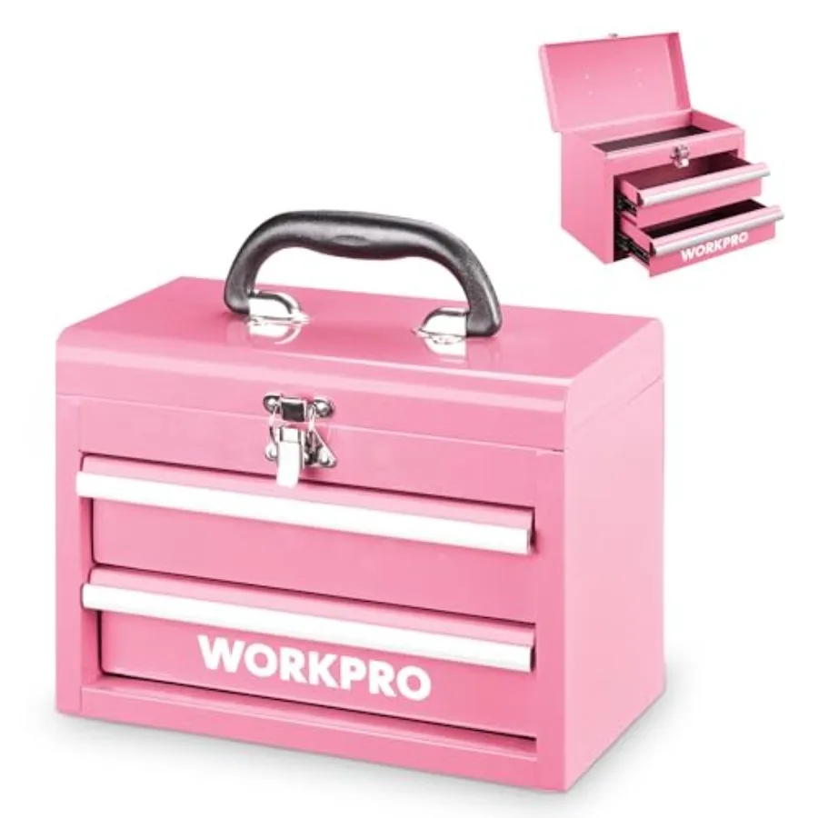 Portable Mini Tool Box 2 Drawers Metal Tool Chest with Ball Bearing Slides Top Storage with Latch Ergonomic Carrying Handle Too
Portable Mini Tool Box 2 Drawers Metal Tool Chest with Ball Bearing Slides Top Storage with Latch Ergonomic Carrying Handle Too