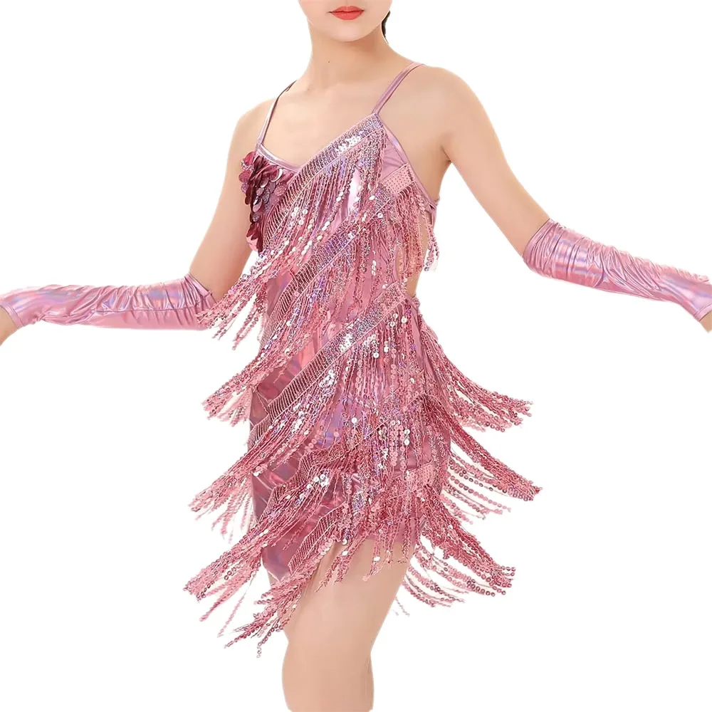Sparkly Sequins Latin Dance Dress With Gloves Professional Jazz Dance Dress Cha Cha Tassel Dance Performance Outfits
Sparkly Sequins Latin Dance Dress With Gloves Professional Jazz Dance Dress Cha Cha Tassel Dance Performance Outfits