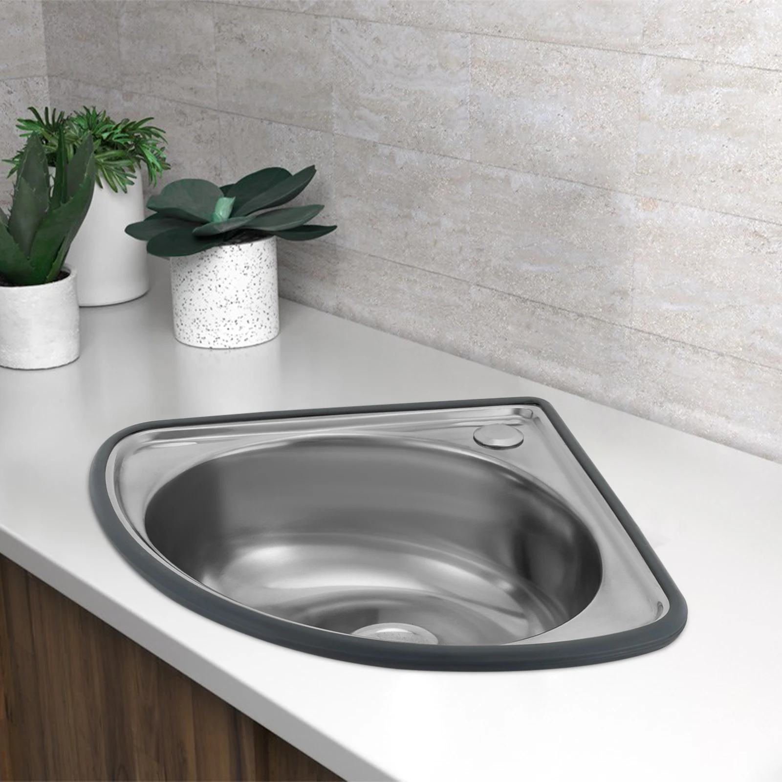 Stainless Steel Bathroom Sink, Fan-Shaped Space-Saving Design, Round Single Bowl, Anti-Rust, Ideal for Home, Office, or Kitchen
Stainless Steel Bathroom Sink, Fan-Shaped Space-Saving Design, Round Single Bowl, Anti-Rust, Ideal for Home, Office, or Kitchen