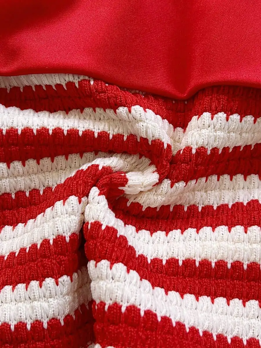 Women Red And White Stripe Tube Top And Drawstring Cake Skirt 2-Piece Set Summer Beach Vacation Outfit Boho Style
Women Red And White Stripe Tube Top And Drawstring Cake Skirt 2-Piece Set Summer Beach Vacation Outfit Boho Style