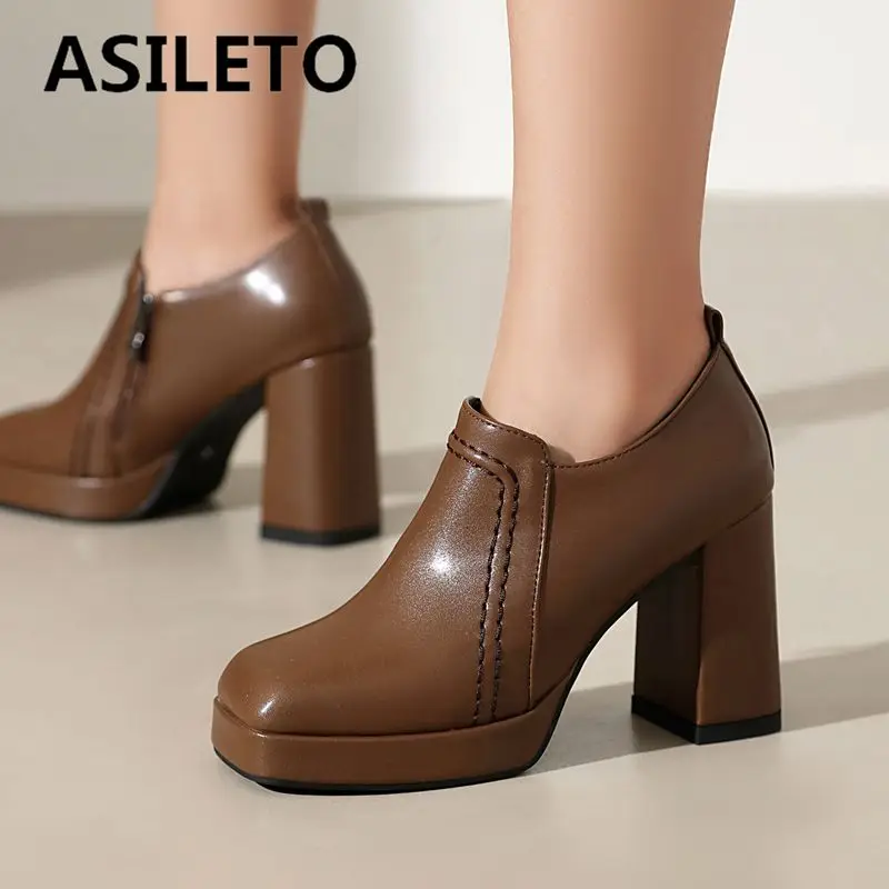 ASILETO Retro Female Pumps Square Toe Chunky Heels 9.5cm Platform 2cm Zipper 43 44 45 46 47 Classic Daily Office Lady Shoes
ASILETO Retro Female Pumps Square Toe Chunky Heels 9.5cm Platform 2cm Zipper 43 44 45 46 47 Classic Daily Office Lady Shoes