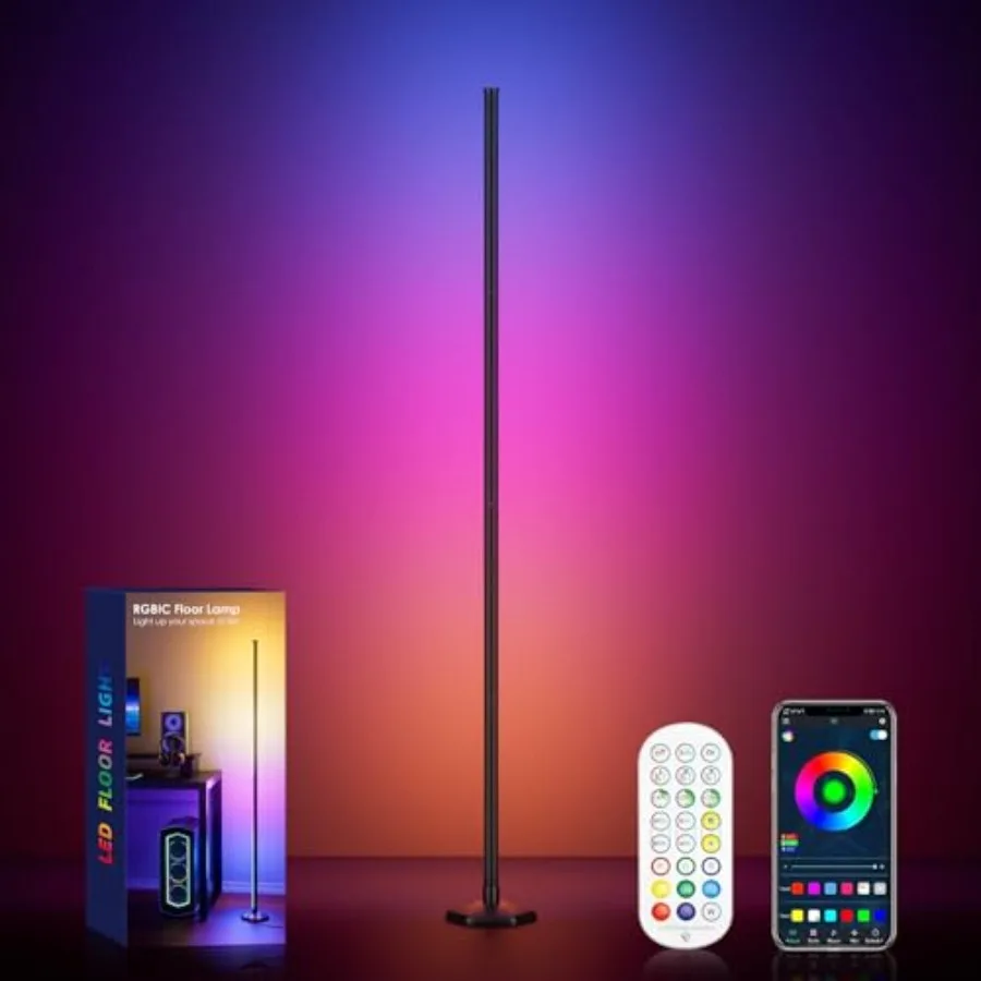 Corner Floor Lamp 65" RGB Color Changing Mood Light with Remote Control Dimmable LED Corner Lamp with Music Sync Modern Floor L
Corner Floor Lamp 65" RGB Color Changing Mood Light with Remote Control Dimmable LED Corner Lamp with Music Sync Modern Floor L
