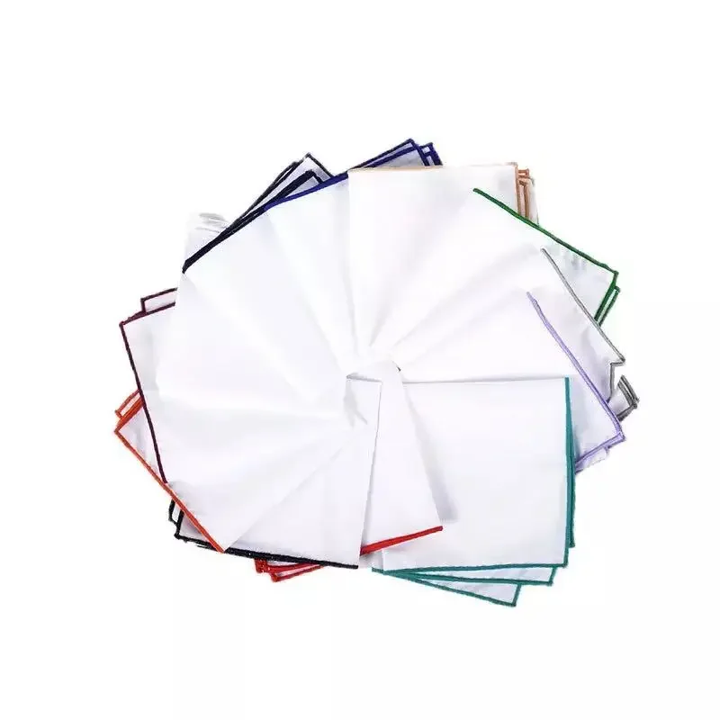 High Quality Men's Hanky 23CM White Solid Colorful Edge Pocket Square for Man Business Banquet Daily Handkerchiefs Birthday Gift
High Quality Men's Hanky 23CM White Solid Colorful Edge Pocket Square for Man Business Banquet Daily Handkerchiefs Birthday Gift