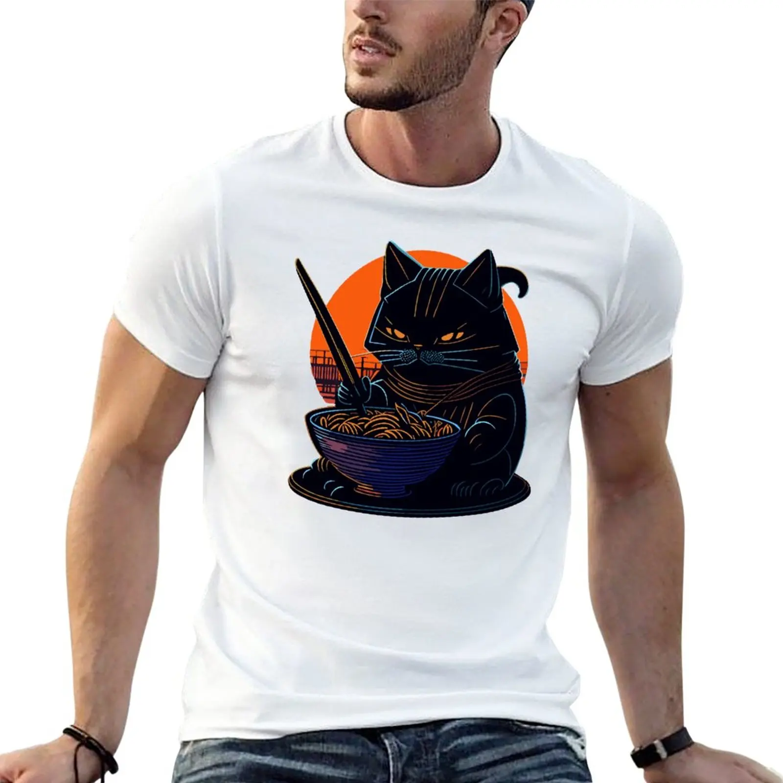 New Cat eating Ramen T-Shirt graphic t shirts boys animal print shirt t shirt man men t shirts
New Cat eating Ramen T-Shirt graphic t shirts boys animal print shirt t shirt man men t shirts