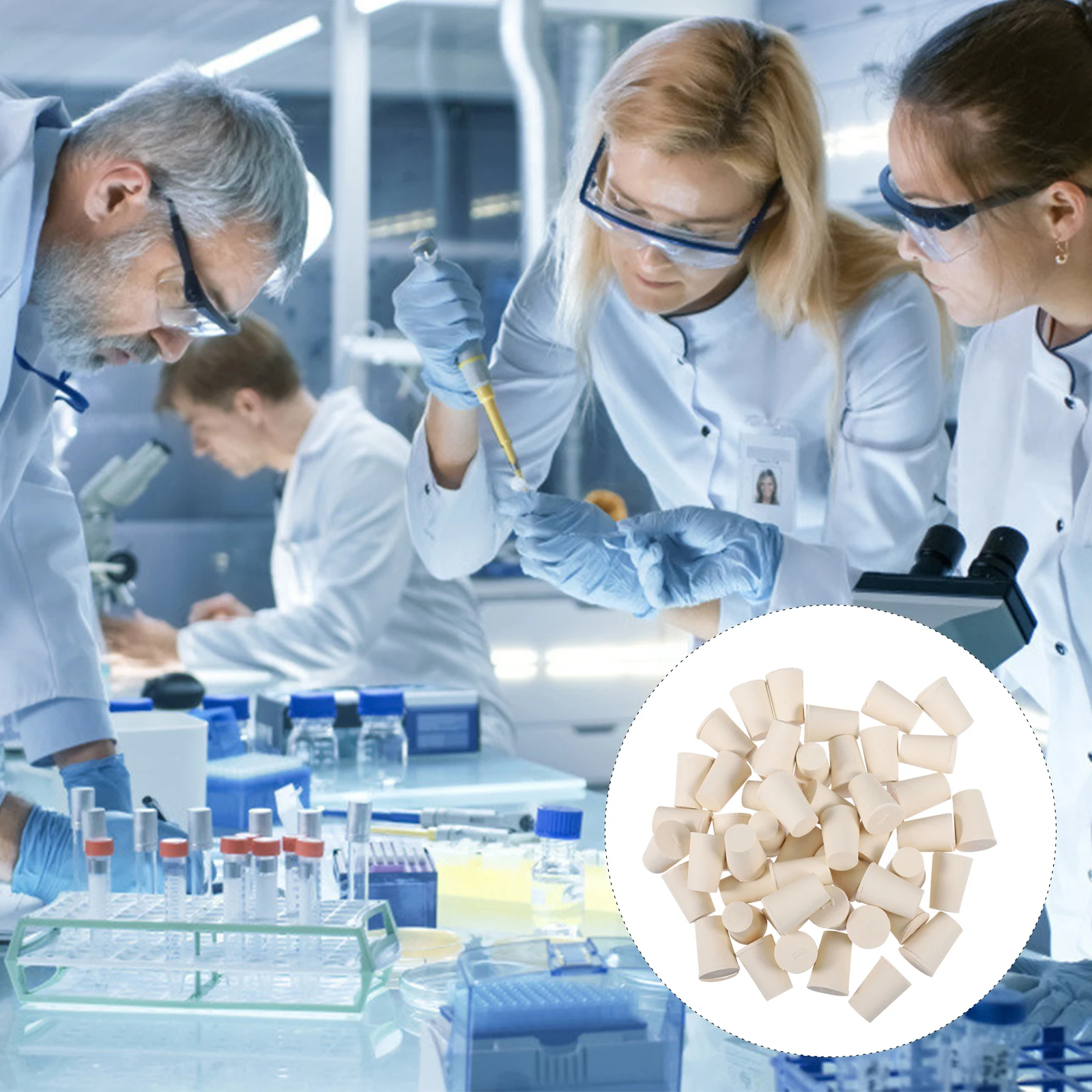 50 Pcs Rubber Plug Tapered Flask Laboratory Bottle Stopper Conical Sealing Test Tube
50 Pcs Rubber Plug Tapered Flask Laboratory Bottle Stopper Conical Sealing Test Tube