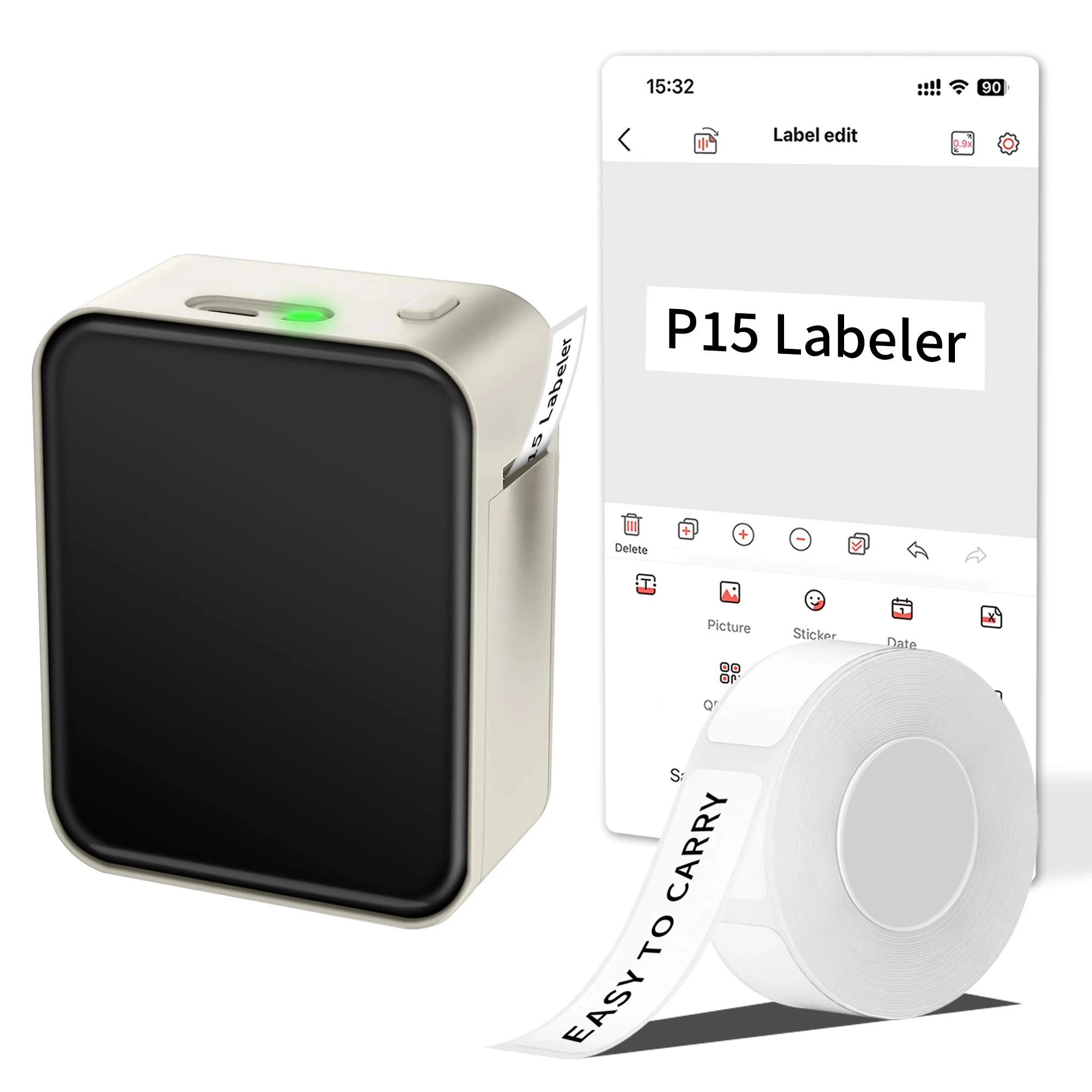 Marklife P15 Mini Portable Thermal Printer Without Ink Self-Adhesive Label Maker Printer For Stickers Labeller Labeling Machine
Marklife P15 Mini Portable Thermal Printer Without Ink Self-Adhesive Label Maker Printer For Stickers Labeller Labeling Machine