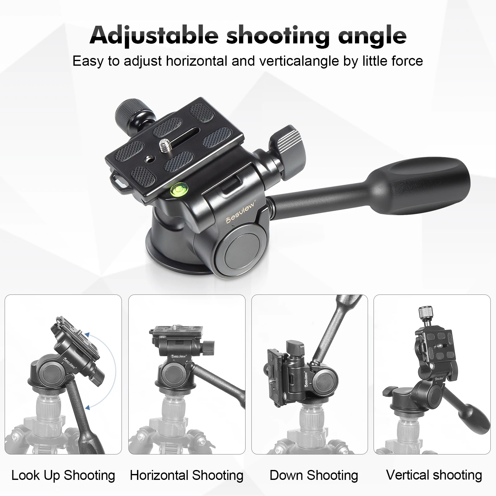 Desview M11 Panoramic Tripod Head Metal Support DSLR Camera Hydraulic Ball Tripod Head with Handle 1/4" Screw Camera Camcorder
Desview M11 Panoramic Tripod Head Metal Support DSLR Camera Hydraulic Ball Tripod Head with Handle 1/4" Screw Camera Camcorder