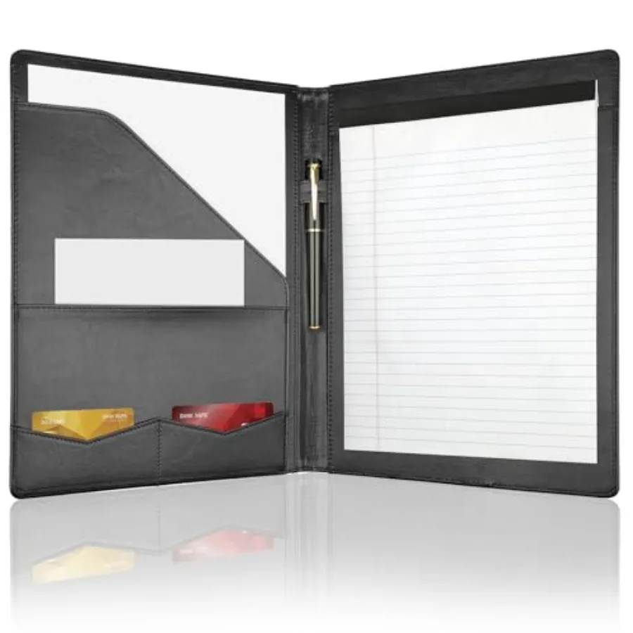 Professional Padfolio Portfolio Binder, Faux Leather Interview Resume Folder, Letter Size A4 Legal Writing Pad Holder, Document
Professional Padfolio Portfolio Binder, Faux Leather Interview Resume Folder, Letter Size A4 Legal Writing Pad Holder, Document