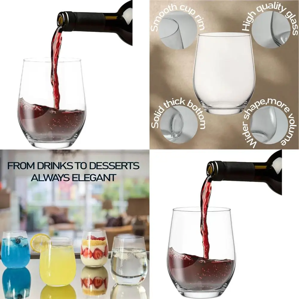 Набор из 24 бокалов без ножки объемом 12 унций – идеально подходят для коктейлей, красного и белого вина, шотландского виски и повседневного использования.
Набор из 24 бокалов без ножки объемом 12 унций – идеально подходят для коктейлей, красного и белого вина, шотландского виски и повседневного использования.