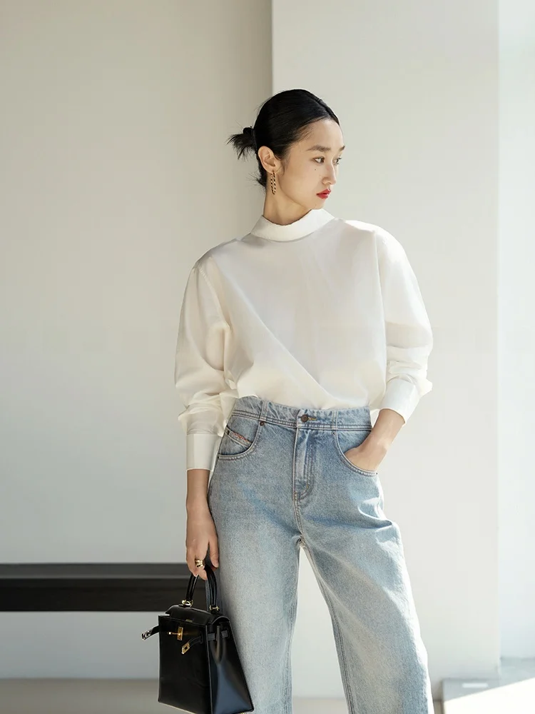 Elegant White Classic Shirt Double-Sided Wear High Quality Cotton Loose Fit Fashionable Style Women's Shirt Pure Color Design
Elegant White Classic Shirt Double-Sided Wear High Quality Cotton Loose Fit Fashionable Style Women's Shirt Pure Color Design