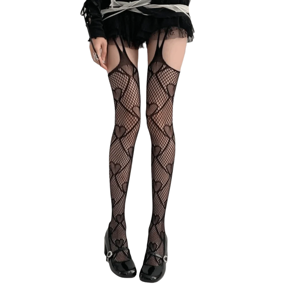 Fashion Stretchy Women Pantyhose Hollow Out One-piece Suspender Pantyhose Perspective Love Heart Fishnet Tights
Fashion Stretchy Women Pantyhose Hollow Out One-piece Suspender Pantyhose Perspective Love Heart Fishnet Tights