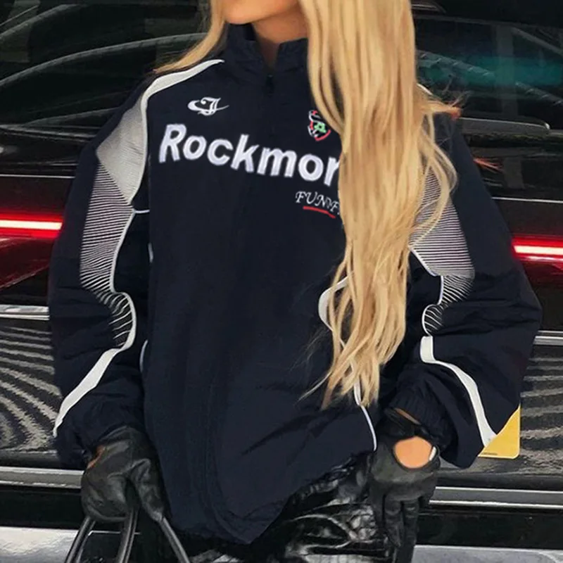 Motorcycle handsome letter printed stand collar woven jacket autumn new color contrast zipper loose casual jacket
Motorcycle handsome letter printed stand collar woven jacket autumn new color contrast zipper loose casual jacket