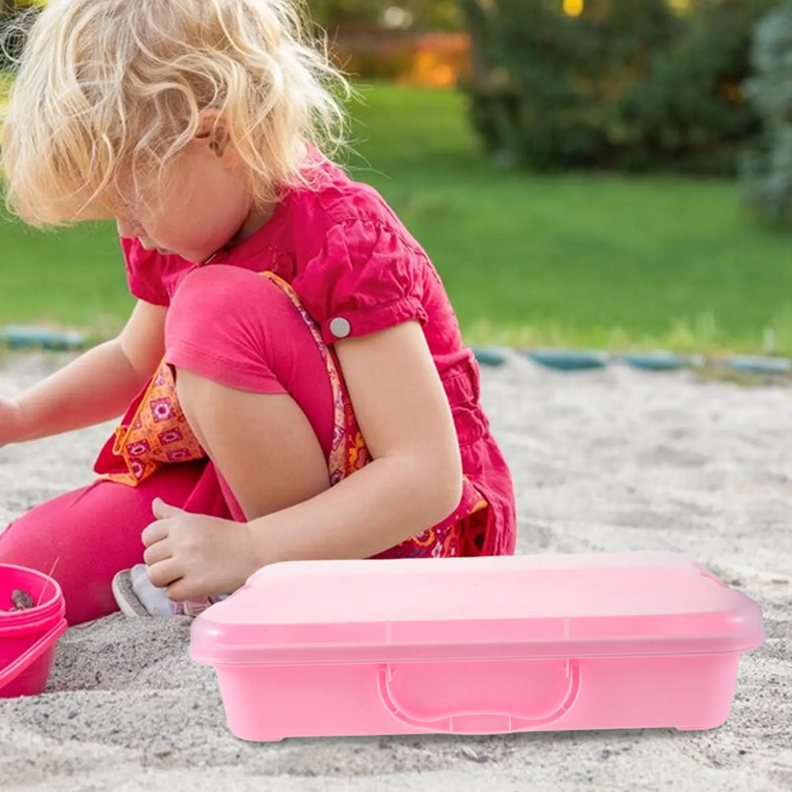 Portable Kids Plastic Sandbox Pink Sensory Tray Lightweight Sand Bin Storage Box for Indoor Outdoor Creative Activities
Portable Kids Plastic Sandbox Pink Sensory Tray Lightweight Sand Bin Storage Box for Indoor Outdoor Creative Activities