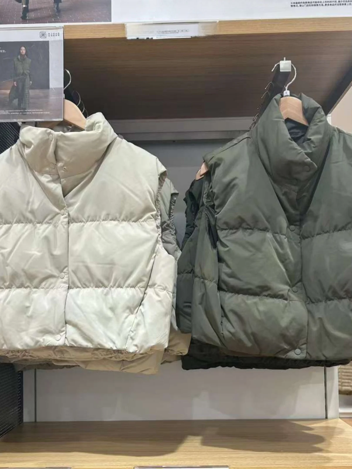 Women's Short down Vest Warm Stand Collar Waterproof Duck down Jacket Street Style 80% Fill Power Autumn Winter Outerwear
Women's Short down Vest Warm Stand Collar Waterproof Duck down Jacket Street Style 80% Fill Power Autumn Winter Outerwear