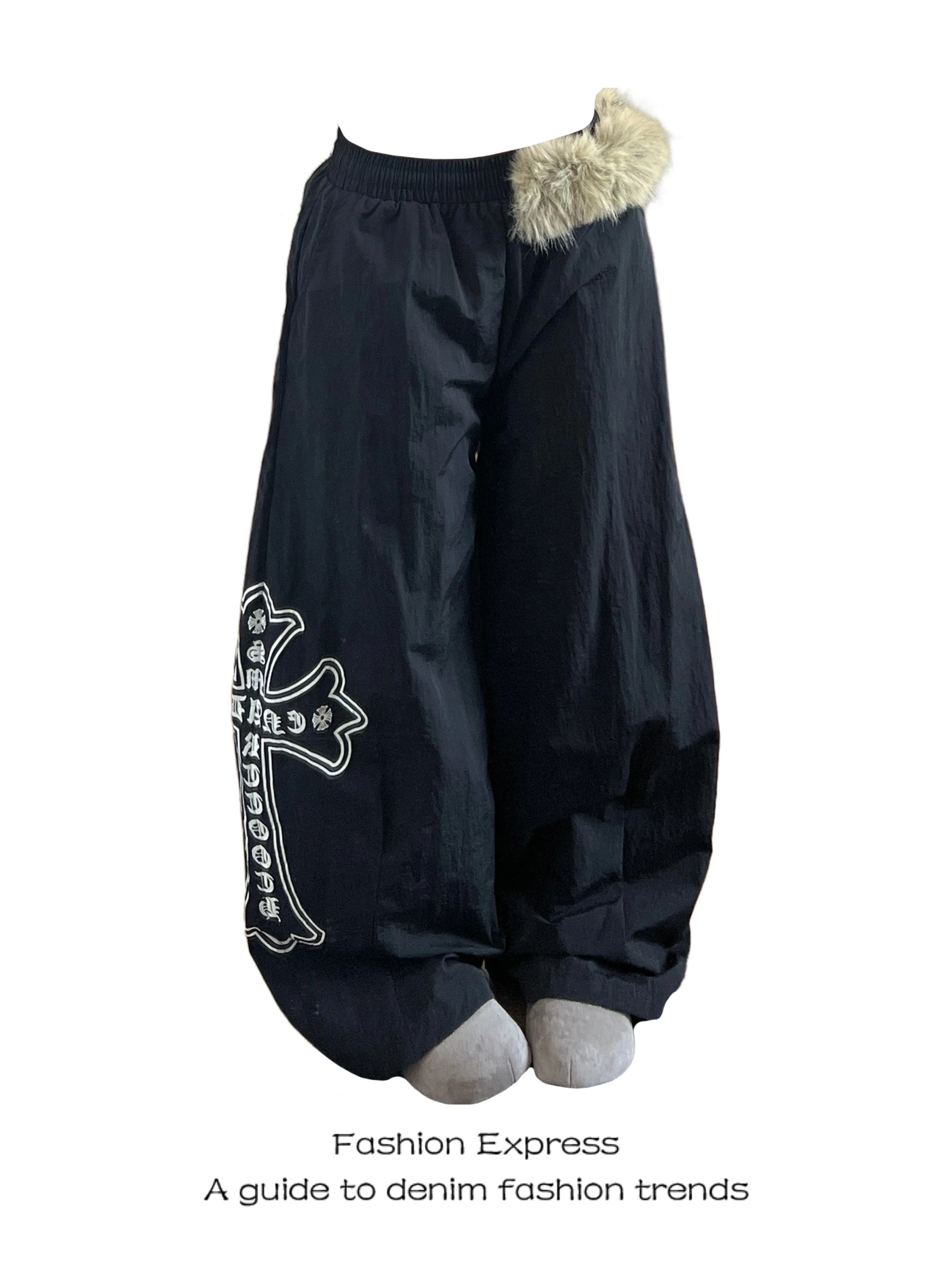 Printed Wide Leg Pants Fem Spring Autumn Loose Detachable Fur Collar American Sle Casual Straight Tube Trousers
Printed Wide Leg Pants Fem Spring Autumn Loose Detachable Fur Collar American Sle Casual Straight Tube Trousers