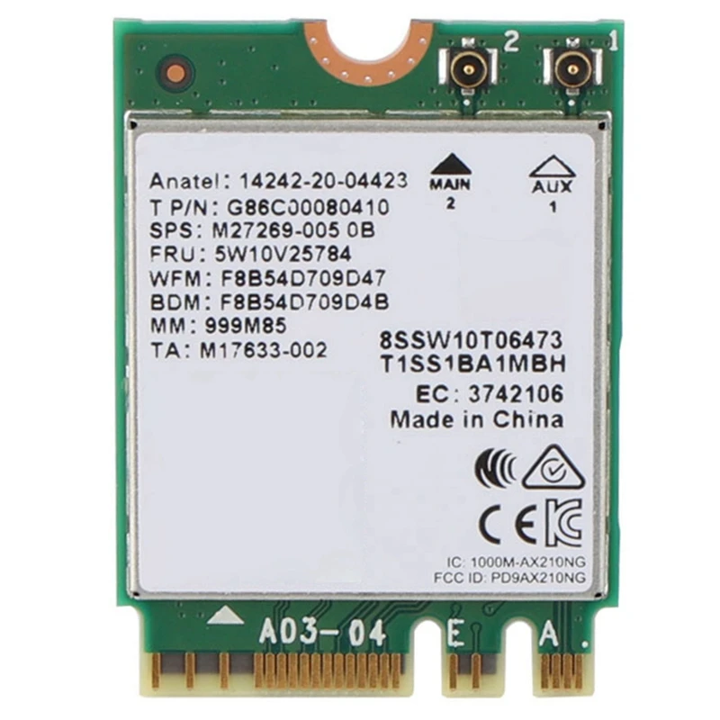 Пластиковая карта AX210 802.11AX Bluetooth 5,2, беспроводной диапазон, Wi-Fi/Bluetooth комбинированный адаптер для iOS 10 11
Пластиковая карта AX210 802.11AX Bluetooth 5,2, беспроводной диапазон, Wi-Fi/Bluetooth комбинированный адаптер для iOS 10 11