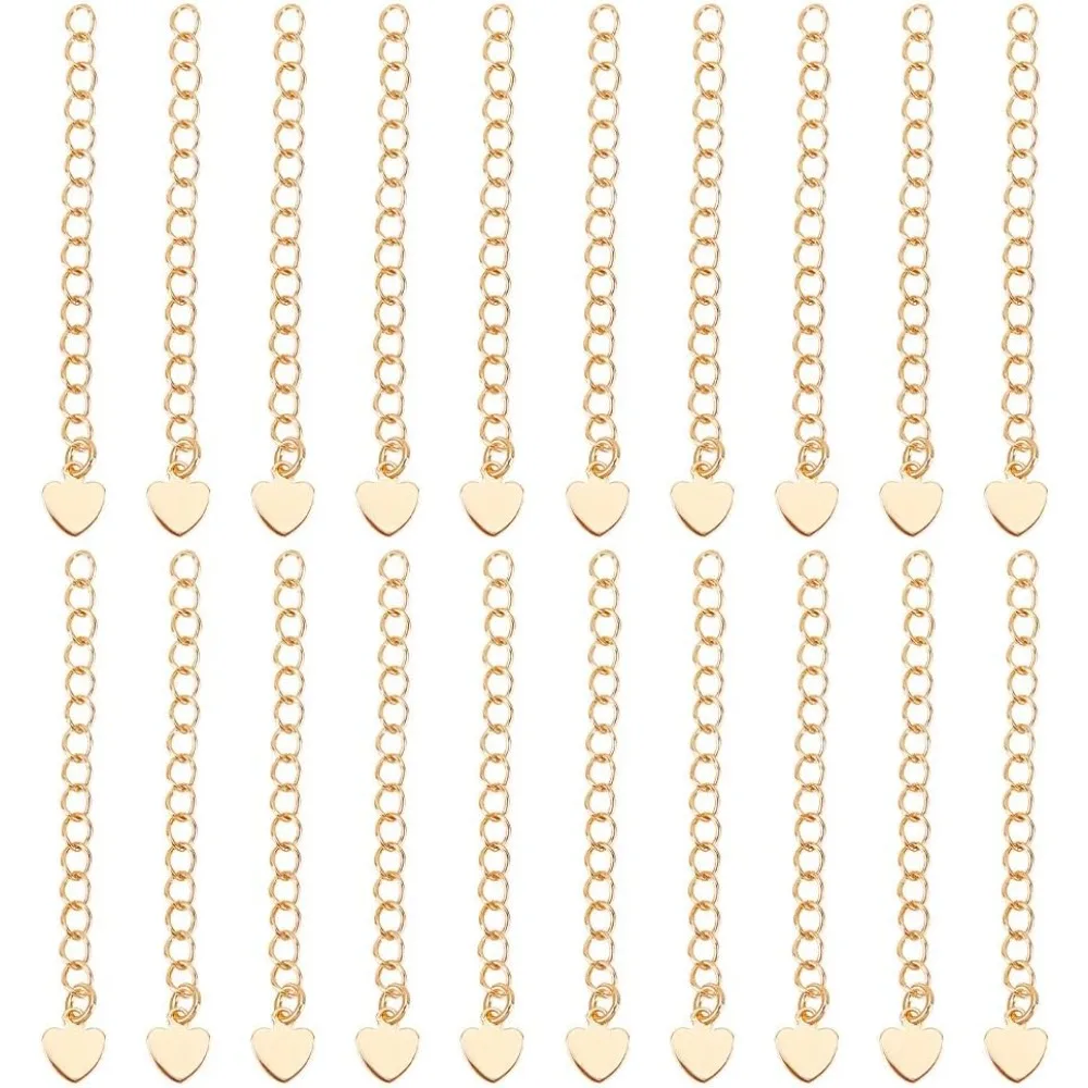 20 шт., удлинитель ожерелья в форме сердца, позолоченные 18 карат, 53 мм, удлинительная цепочка, концевые цепочки с вкладками в форме сердца для изготовления ювелирных изделий
20 шт., удлинитель ожерелья в форме сердца, позолоченные 18 карат, 53 мм, удлинительная цепочка, концевые цепочки с вкладками в форме сердца для изготовления ювелирных изделий