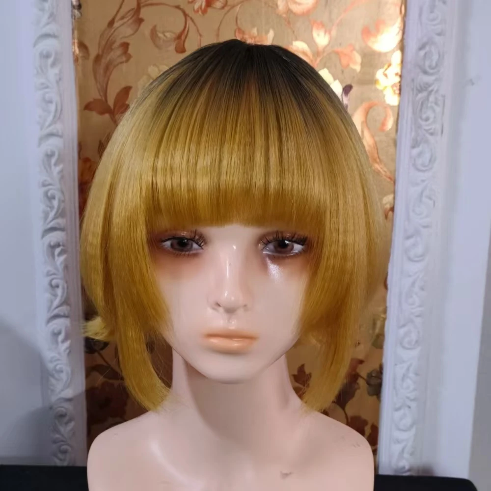 Anime MEM Chew Cosplay Wig Golden Gradient Short Hair Heat resistant Synthetic Fiber Wig With Rose Net Anime Party Cosplay Wig
Anime MEM Chew Cosplay Wig Golden Gradient Short Hair Heat resistant Synthetic Fiber Wig With Rose Net Anime Party Cosplay Wig