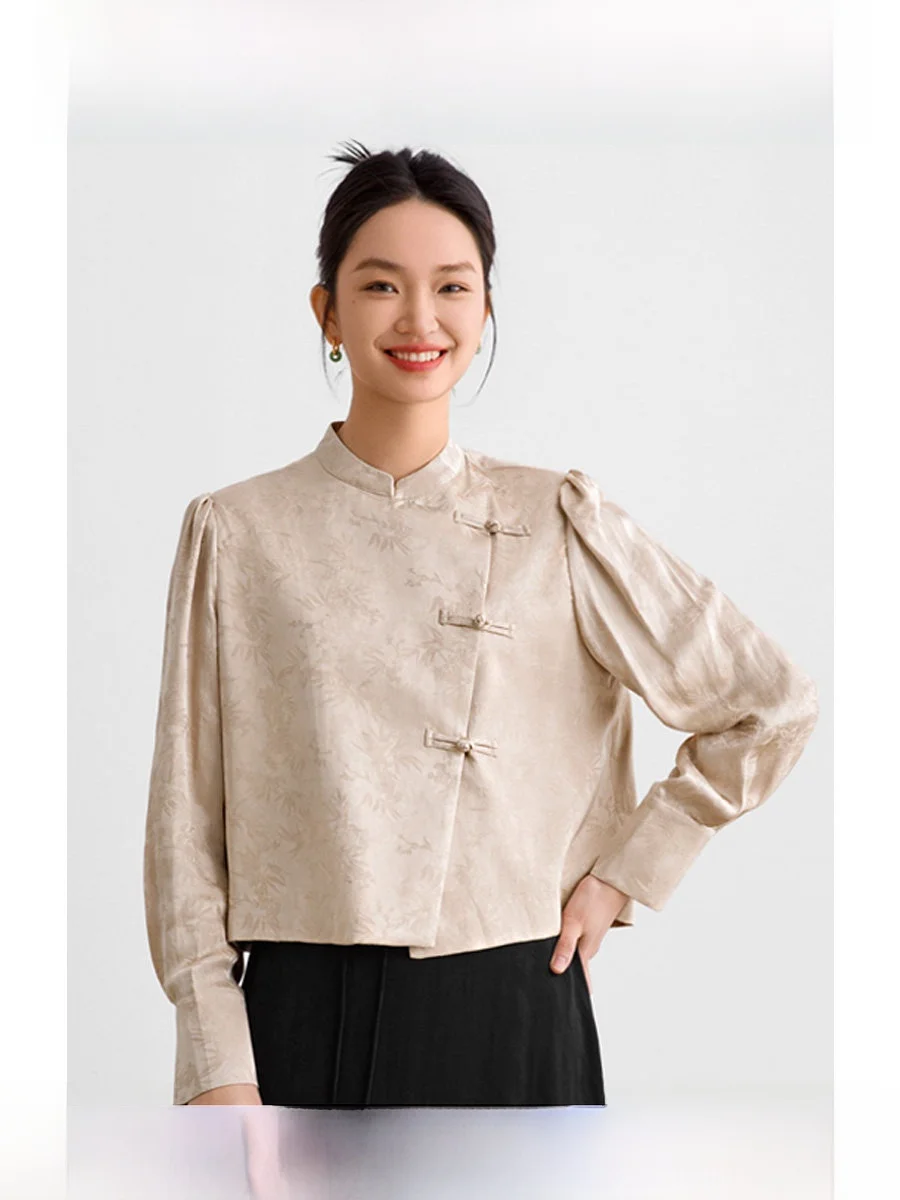 ROCO New Chinese Series Short Tunic Suit Jacket Silk Linen Bamboo Leaf Pattern Collar Button up Women's Fashion Outerwear
ROCO New Chinese Series Short Tunic Suit Jacket Silk Linen Bamboo Leaf Pattern Collar Button up Women's Fashion Outerwear