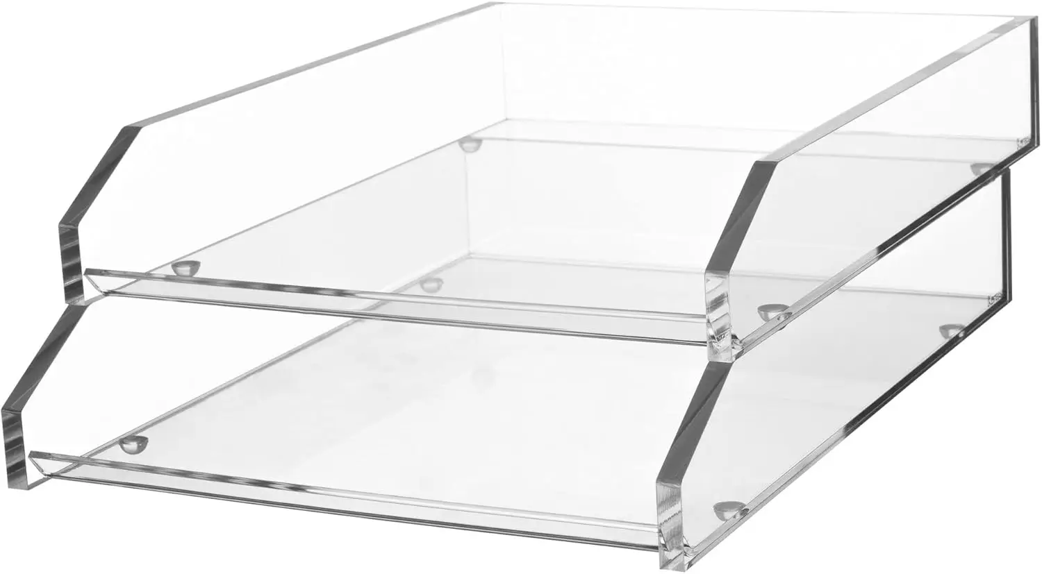 Clear Acrylic Double Large Letter Tray, 2 Tier Stackable Desk Organizer, Front Loading, Office Accessory for Home and Business
Clear Acrylic Double Large Letter Tray, 2 Tier Stackable Desk Organizer, Front Loading, Office Accessory for Home and Business