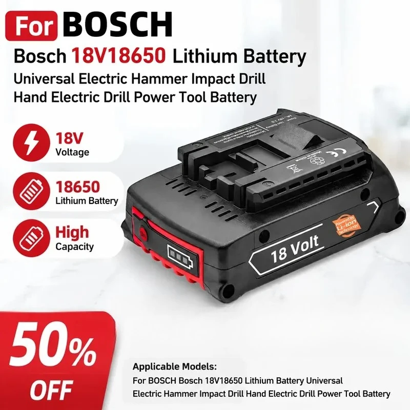 18V 2500mAh Replacement Battery for BOSCH 18V 18650 Cordless Hammer Drill Impact Driver Power Tool
18V 2500mAh Replacement Battery for BOSCH 18V 18650 Cordless Hammer Drill Impact Driver Power Tool