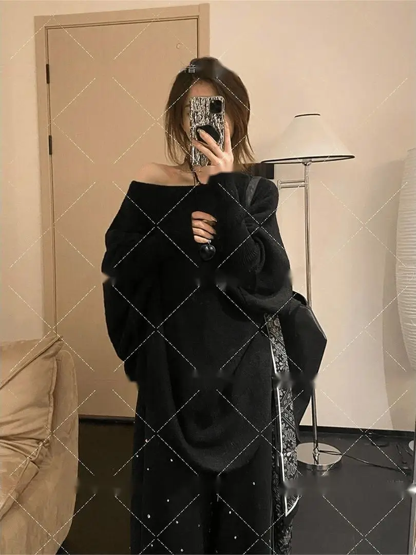 Loose Batwing Sve Knitted Sweater Women's oulder Bared Asymmetrical Design plus Size Comfortable Slimming Sle Top
Loose Batwing Sve Knitted Sweater Women's oulder Bared Asymmetrical Design plus Size Comfortable Slimming Sle Top