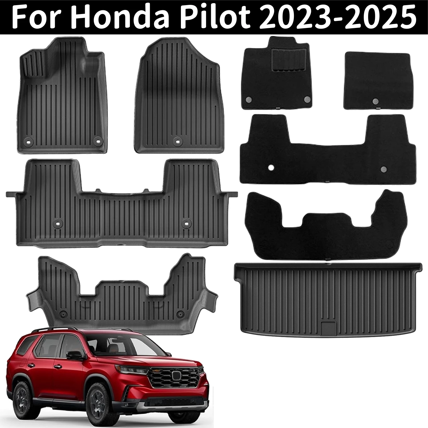 For Honda Pilot 2023 2024 2025 TPE Floor Mats & Cargo Liners, All Weather Backrest Mats Trunk Mat TPE Heavy Duty Waterproof Pads
For Honda Pilot 2023 2024 2025 TPE Floor Mats & Cargo Liners, All Weather Backrest Mats Trunk Mat TPE Heavy Duty Waterproof Pads