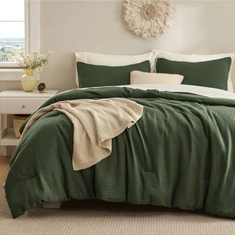 Комплект постельного белья Waffle Comforter: Мягкое и дышащее темно-зеленое одеяло Waffle Weave 68x88 дюймов и 1 подушка (2 предмета)
Комплект постельного белья Waffle Comforter: Мягкое и дышащее темно-зеленое одеяло Waffle Weave 68x88 дюймов и 1 подушка (2 предмета)