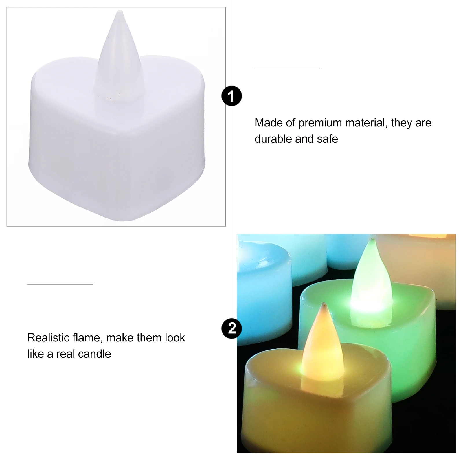 24pcs LED Electronic C les Romantic Heart Shaped Plastic Decorative Lights for Wedding Flameless Reusable
24pcs LED Electronic C les Romantic Heart Shaped Plastic Decorative Lights for Wedding Flameless Reusable
