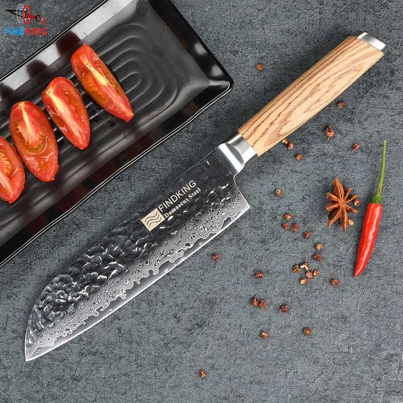 FINDKING Дамасский нож 7-дюймовый нож Santoku 67 слоев дамасской стали, острый нож шеф-повара, кухонные ножи, деревянная ручка зебры
FINDKING Дамасский нож 7-дюймовый нож Santoku 67 слоев дамасской стали, острый нож шеф-повара, кухонные ножи, деревянная ручка зебры