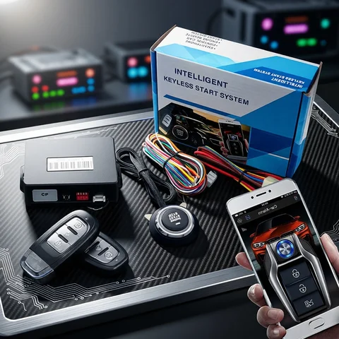 Car alarm with autostart Universal central locking car Remote starter kit Automotive start stop PKE Keyless Start button system