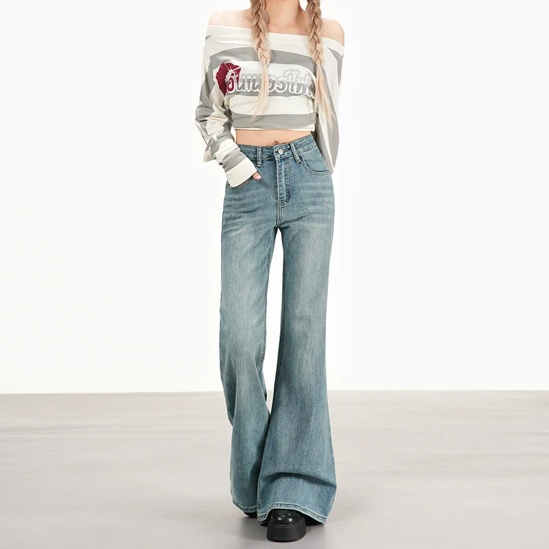 Y2K светлые джинсы с микро-клеш, женские зимние модные базовые брюки в стиле Pure Desire, нежные брюки
Y2K светлые джинсы с микро-клеш, женские зимние модные базовые брюки в стиле Pure Desire, нежные брюки