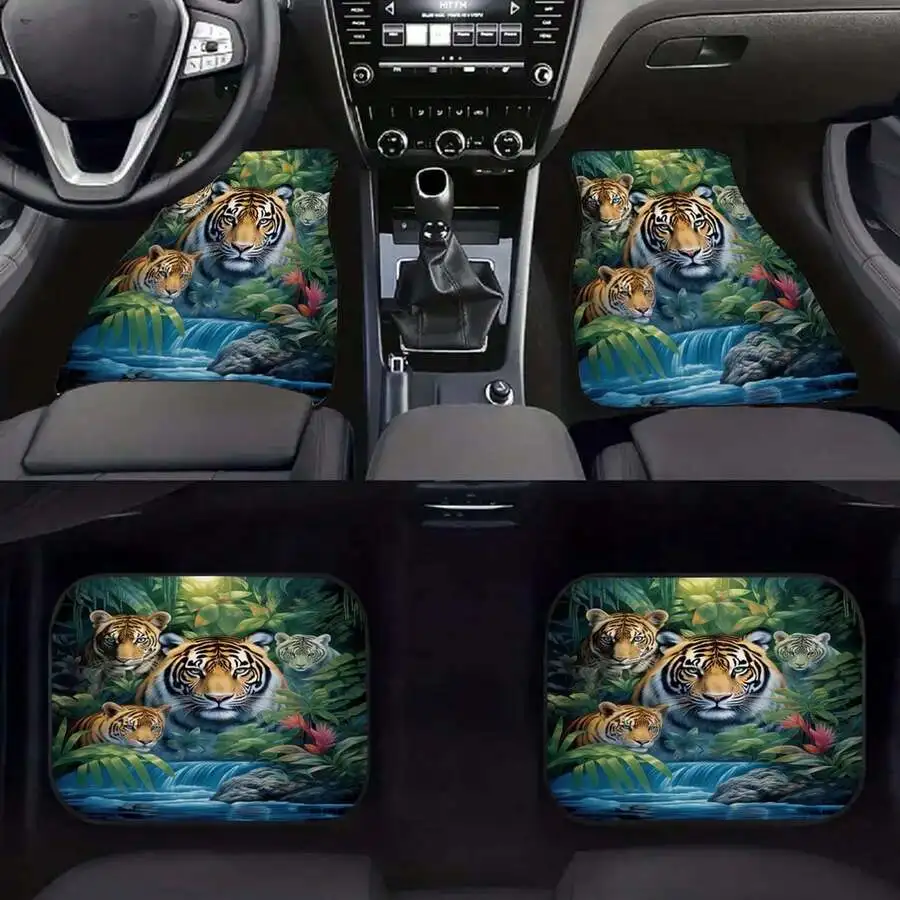 4pcs Jungle Tiger Pattern Car Floor Mats Front Rear Full Coverage Auto Interior Accessories Crystal Velvet
4pcs Jungle Tiger Pattern Car Floor Mats Front Rear Full Coverage Auto Interior Accessories Crystal Velvet