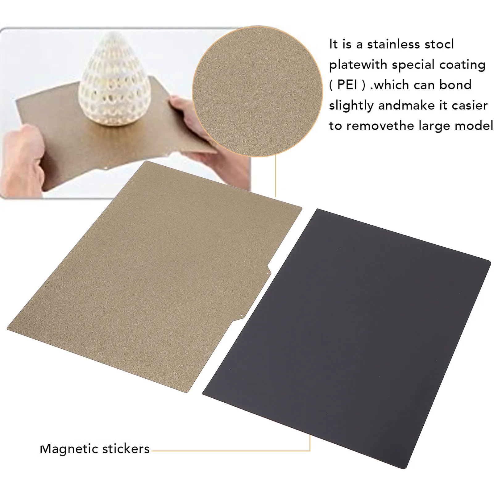 Printer Build Plate Soft Magnetic Base Double Sided Printing 330x225mm PEI Texture Print Bed Powder Spraying for Snapmaker J1S
Printer Build Plate Soft Magnetic Base Double Sided Printing 330x225mm PEI Texture Print Bed Powder Spraying for Snapmaker J1S