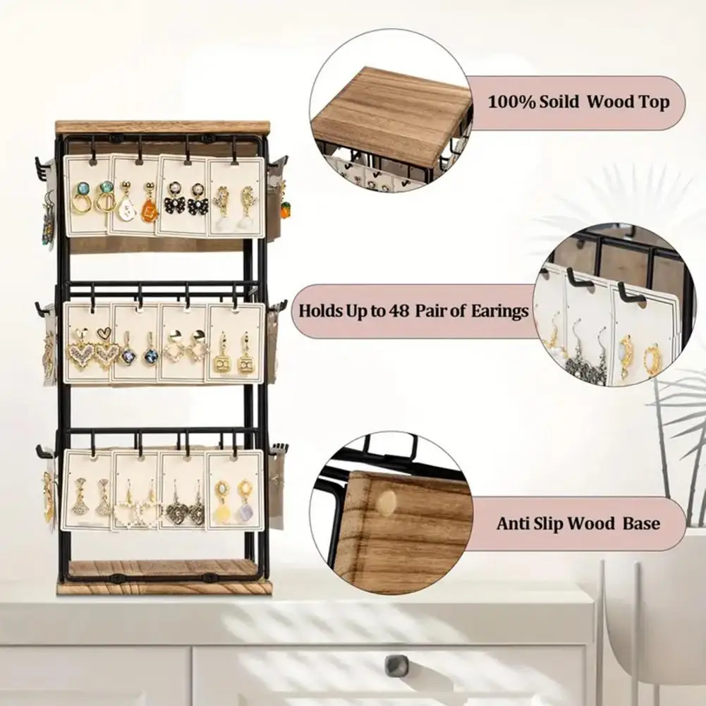 48-hook Earring Display Stand Jewelry Rack Display Stand Earring Display Stand with 48 Hooks All-round for Craft for 360
48-hook Earring Display Stand Jewelry Rack Display Stand Earring Display Stand with 48 Hooks All-round for Craft for 360