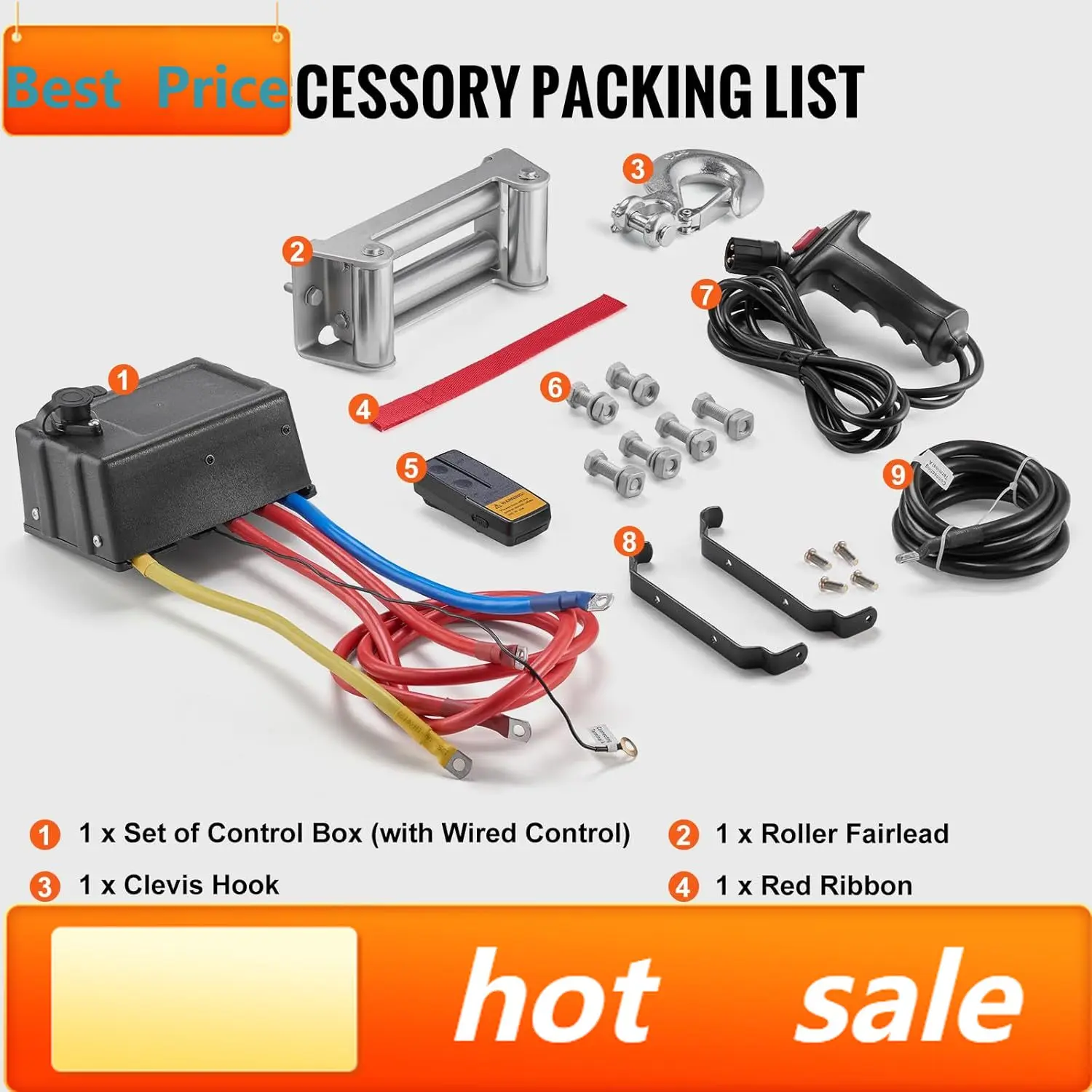 VEVOR Electric Winch, 18,000 lb Truck Trailer Jeep Winch, 12V DC 7/16 in x 85 ft Steel Cable Roller Fairlead Wireless & Wired Re
VEVOR Electric Winch, 18,000 lb Truck Trailer Jeep Winch, 12V DC 7/16 in x 85 ft Steel Cable Roller Fairlead Wireless & Wired Re