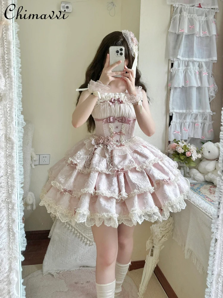 Lolita Ballet Doll Suspender Daily Bar Mitzvah Dress Sweet Girl Womens Cute Bow Elegant Short Fluffy Lo Cake Dresses Summer New
Lolita Ballet Doll Suspender Daily Bar Mitzvah Dress Sweet Girl Womens Cute Bow Elegant Short Fluffy Lo Cake Dresses Summer New