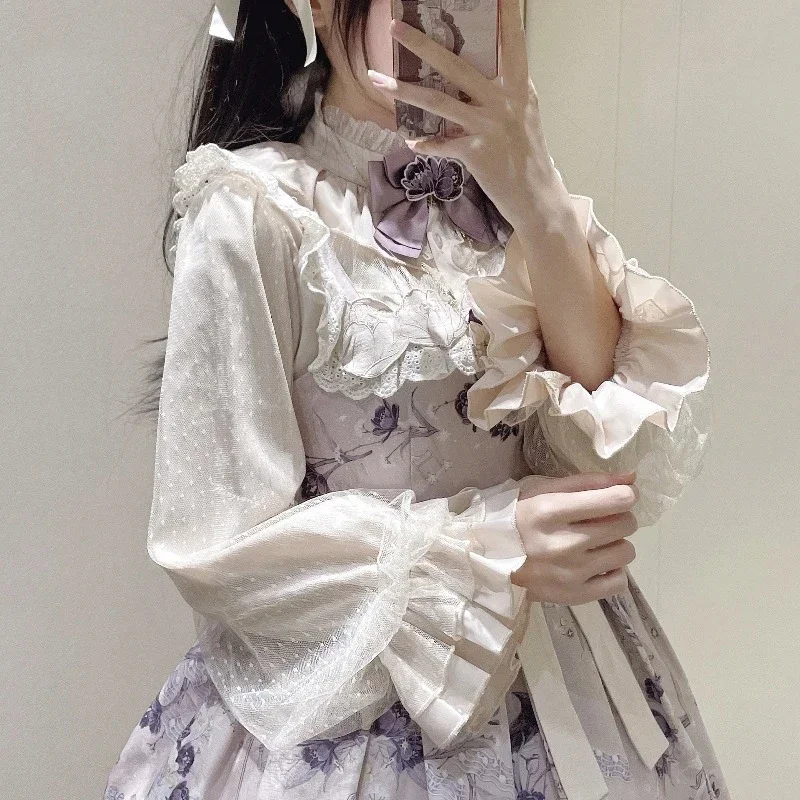 Women Vintage Blouses Girls Lantern Sleeve Lolita Style Gothic Y2k Shirts Victorian Sweet Mesh Ruffles Tops Punk Blusas Mujer
Women Vintage Blouses Girls Lantern Sleeve Lolita Style Gothic Y2k Shirts Victorian Sweet Mesh Ruffles Tops Punk Blusas Mujer